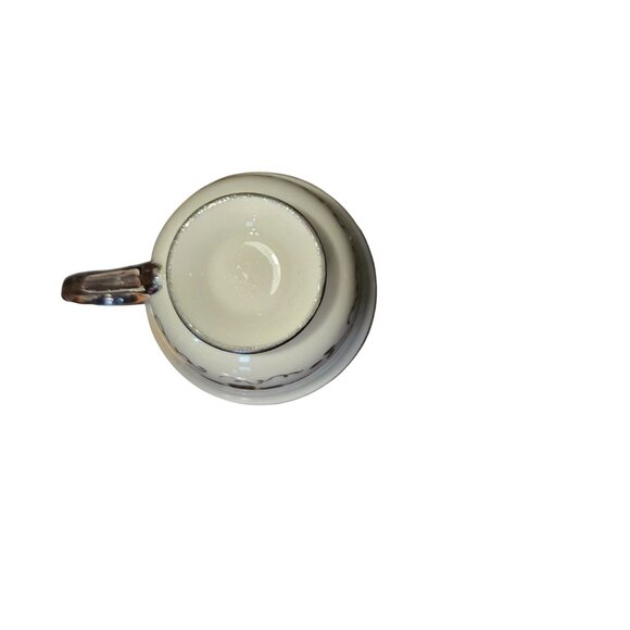 Vintage Demitasse Teacup & Saucer Singed Cumbow Silver Gilded Hand-Painted - Picture 11 of 14